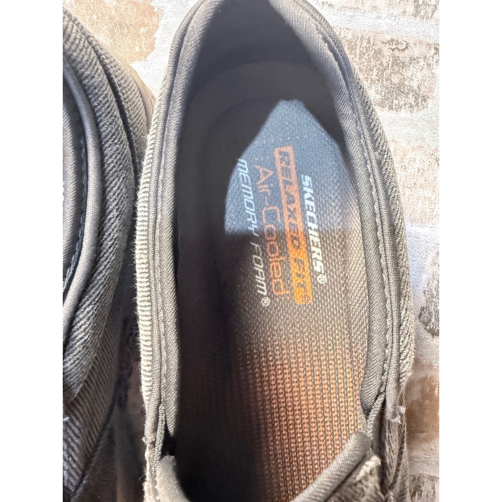 Skechers Relaxed Fit Air-Cooled Memory Foam Charcoal Gray Loafers Mens 12 - Picture 2 of 5